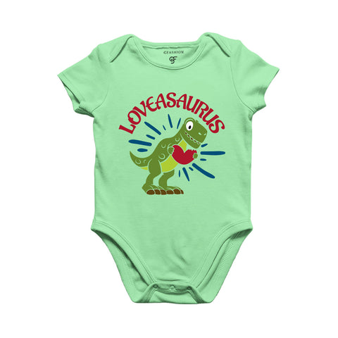 Love-a-Saurus Baby Bodysuit in Pista Green Color available @ gfashion.jpg