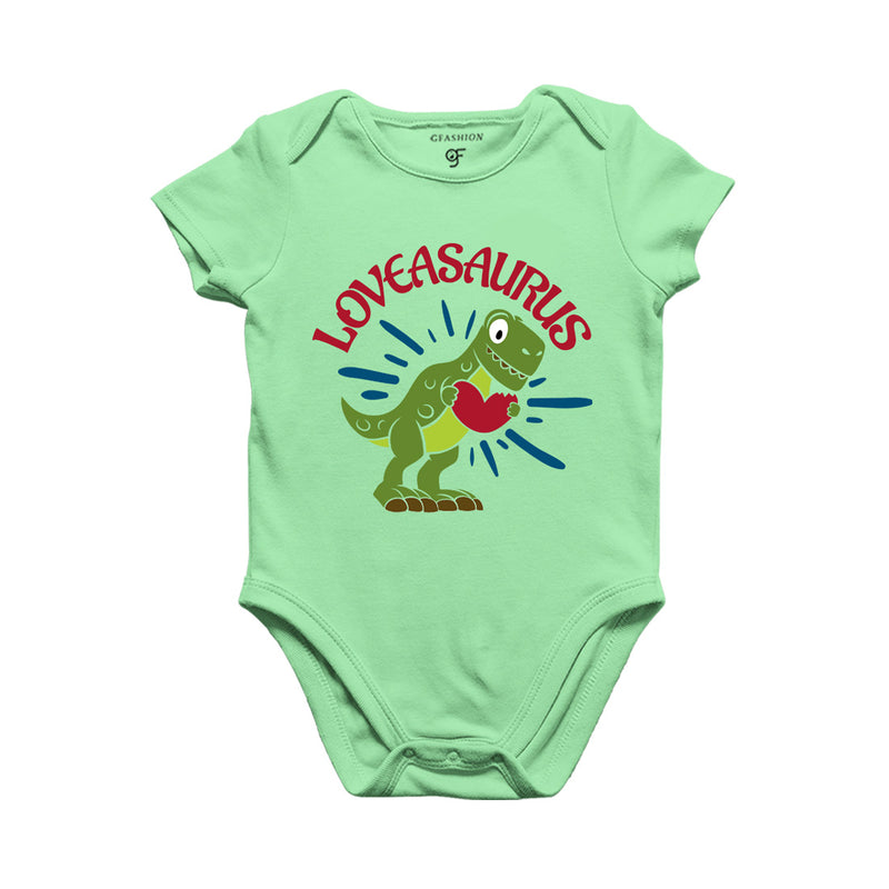Love-a-Saurus Baby Bodysuit in Pista Green Color available @ gfashion.jpg