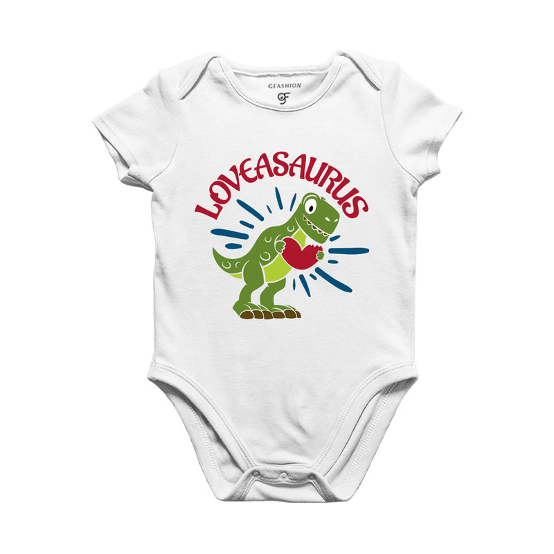 Love-a-Saurus Baby Bodysuit in White Color available @ gfashion.jpg