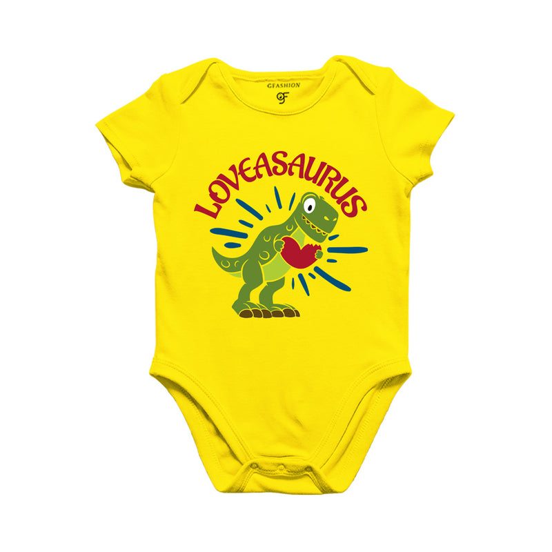 Love-a-Saurus Baby Bodysuit in Yellow Color available @ gfashion.jpg
