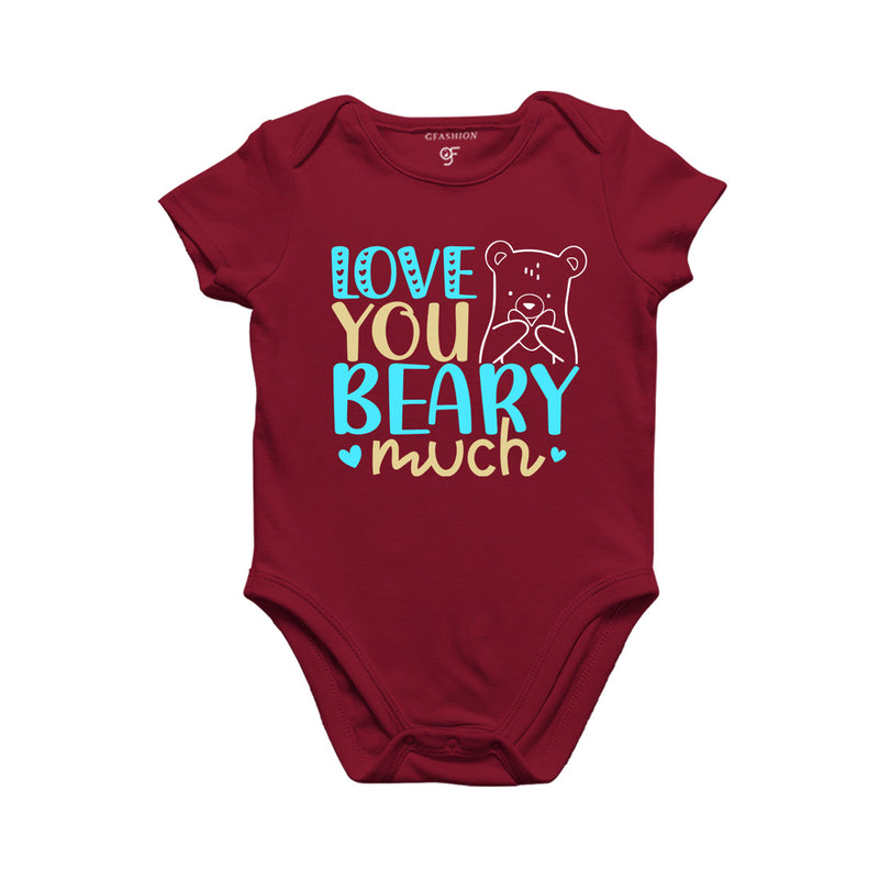 Love You Beary Much Baby Onesie in Maroon Color available @ gfashion.jpg