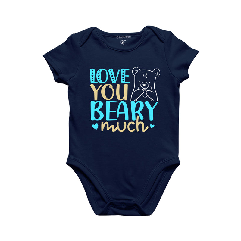 Love You Beary Much Baby Onesie in Navy Color available @ gfashion.jpg