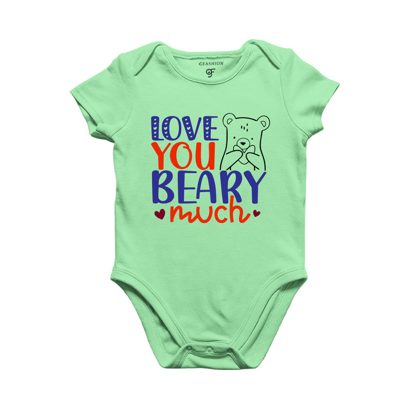 Love You Beary Much Baby Onesie in Pista Green Color available @ gfashion.jpg
