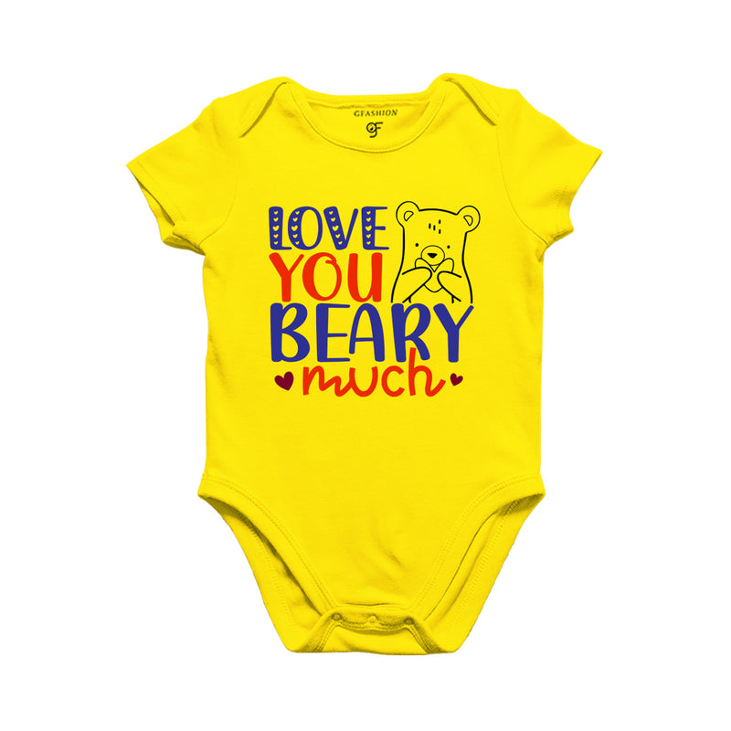 Love You Beary Much Baby Onesie in Yellow Color available @ gfashion.jpg