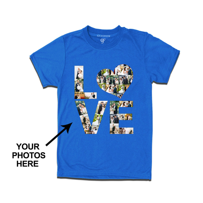 Photo Design with Love Customized Men T-shirt in Blue Color available @ gfashion.jpg