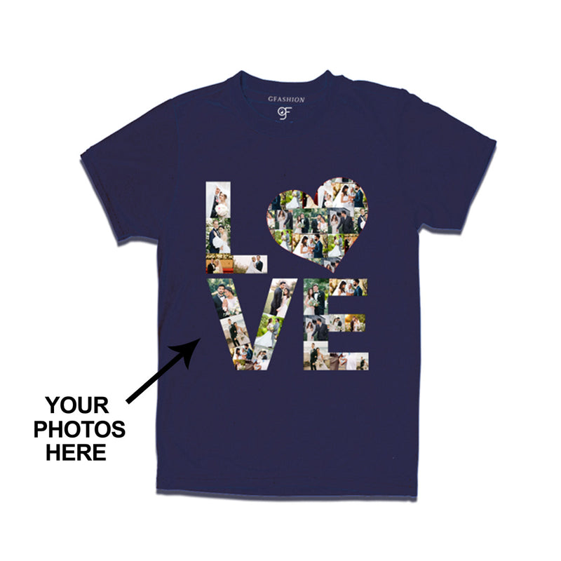 Photo Design with Love Customized Men T-shirt in Navy Color available @ gfashion.jpg