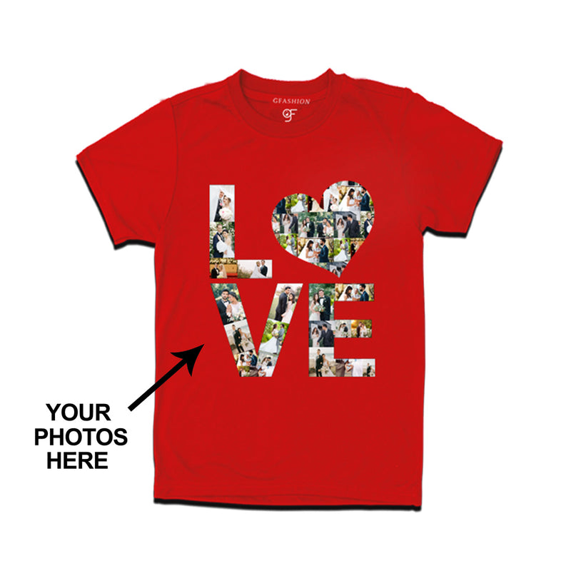 Photo Design with Love Customized Men T-shirt in Red Color available @ gfashion.jpg