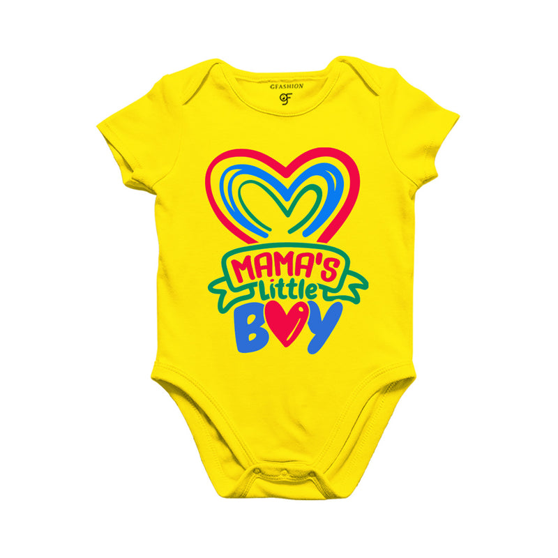 Mama's Little Boy Baby Onesie in Yellow Color available @ gfashion.jpg