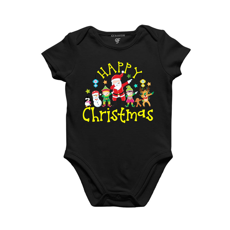 Matching  Baby Bodysuit or Rompers or Onesie for Christmas with dabbing Santa Team in Black Color avilable @ gfashion.jpg