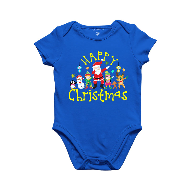 Matching  Baby Bodysuit or Rompers or Onesie for Christmas with dabbing Santa Team in Blue Color avilable @ gfashion.jpg