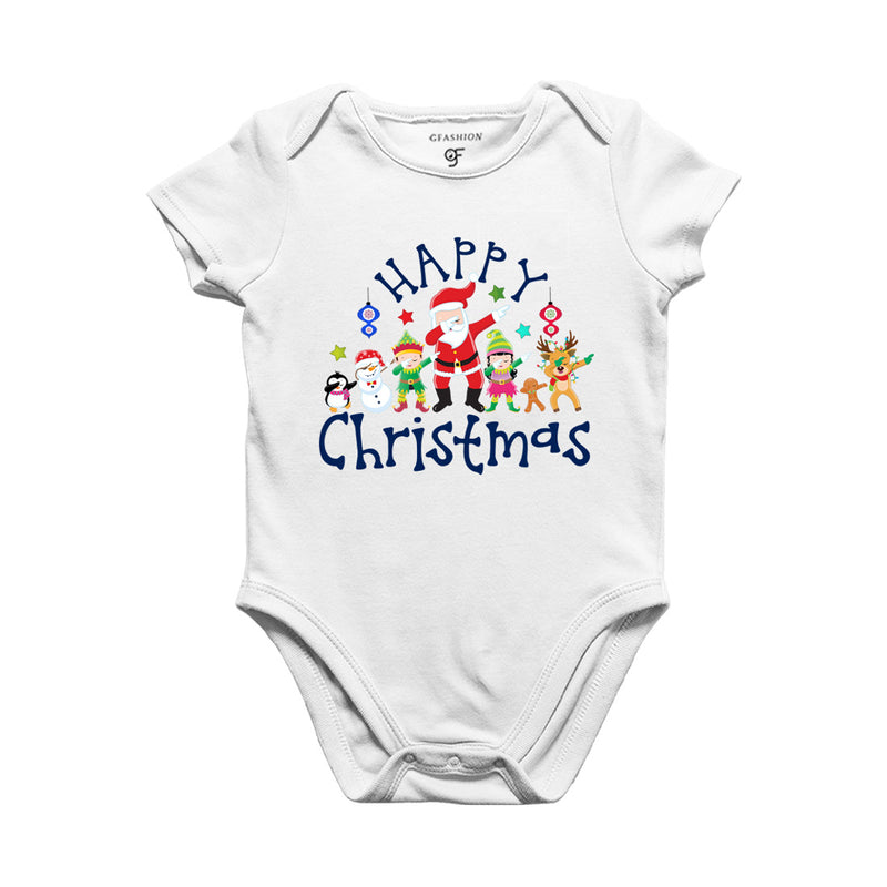 Matching  Baby Bodysuit or Rompers or Onesie for Christmas with dabbing Santa Team in White Color avilable @ gfashion.jpg