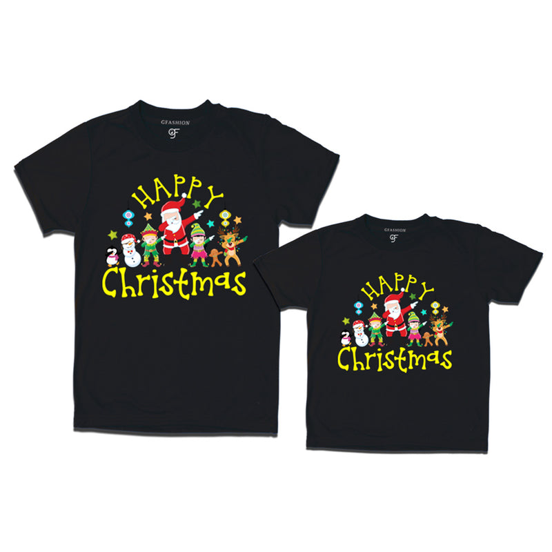 Matching Combo T-shirts for Christmas with dabbing Santa Team in Black Color avilable @ gfashion.jpg