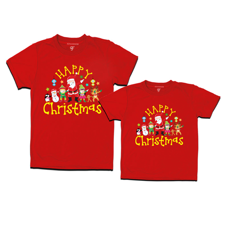 Matching Combo T-shirts for Christmas with dabbing Santa Team in Red Color avilable @ gfashion.jpg