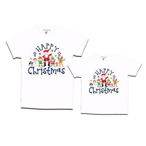 Matching Combo T-shirts for Christmas with dabbing Santa Team in White Color avilable @ gfashion.jpg