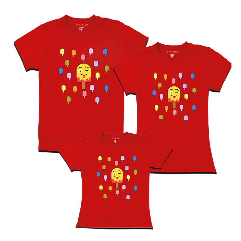 Matching Family T-shirt set of 3 in Red Color available @ gfashion.jpg