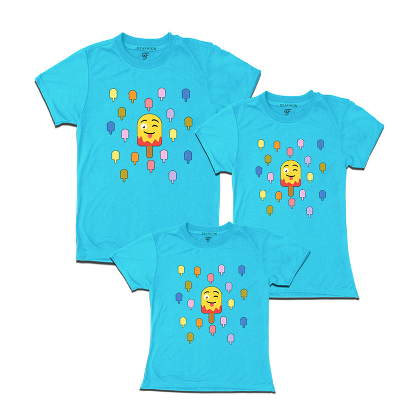 Matching Family T-shirt set of 3 in Sky Blue Color available @ gfashion.jpg