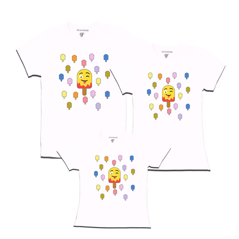 Matching Family T-shirt set of 3 in White Color available @ gfashion.jpg