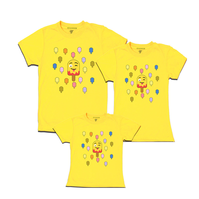 Matching Family T-shirt set of 3 in Yellow Color available @ gfashion.jpg