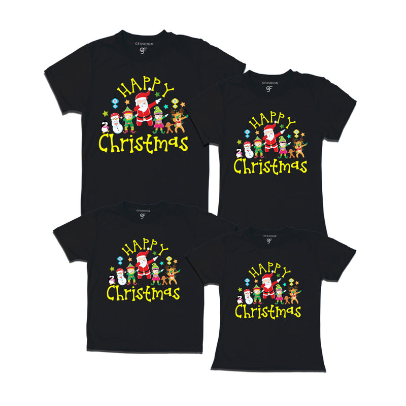Matching Family T-shirts for Christmas with dabbing Santa Team in Black Color avilable @ gfashion.jpg