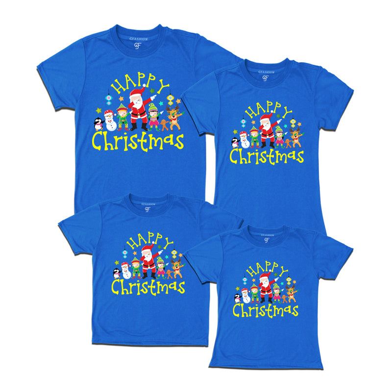 Matching Family T-shirts for Christmas with dabbing Santa Team in Blue Color avilable @ gfashion.jpg
