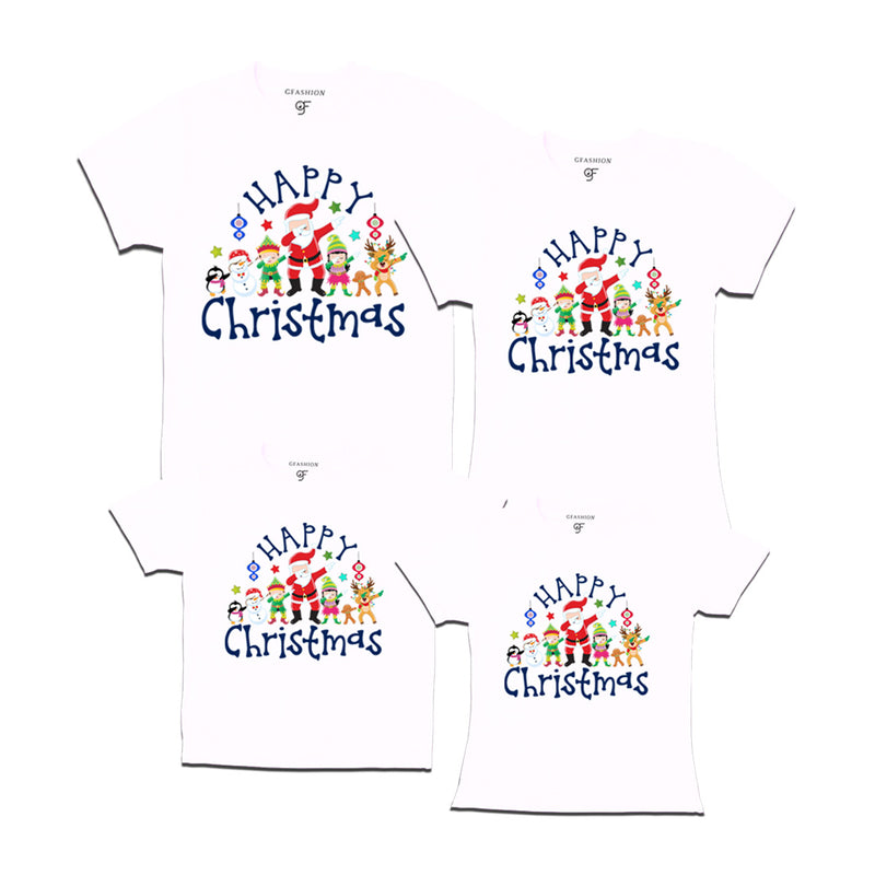 Matching Family T-shirts for Christmas with dabbing Santa Team in White Color avilable @ gfashion.jpg