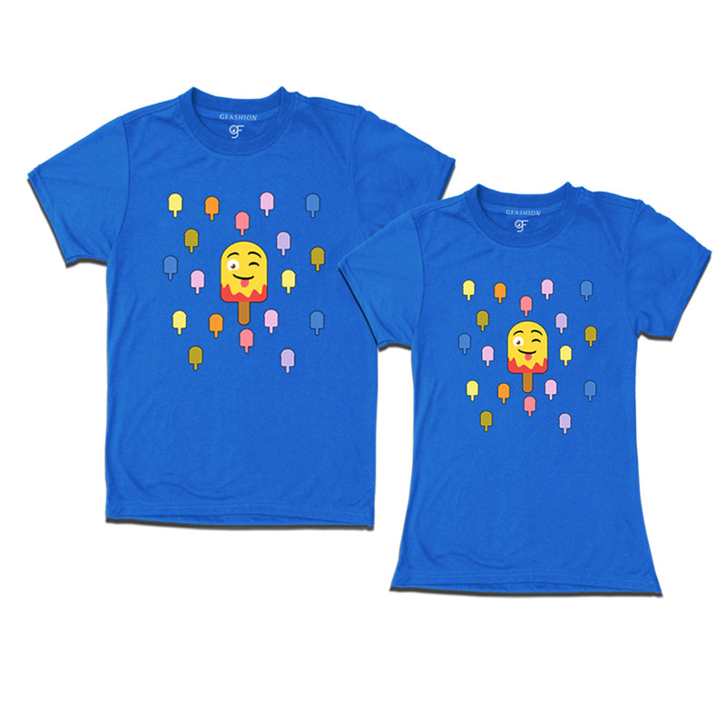Matching tshirt for couples in Blue Color available @ gfashion.jpg
