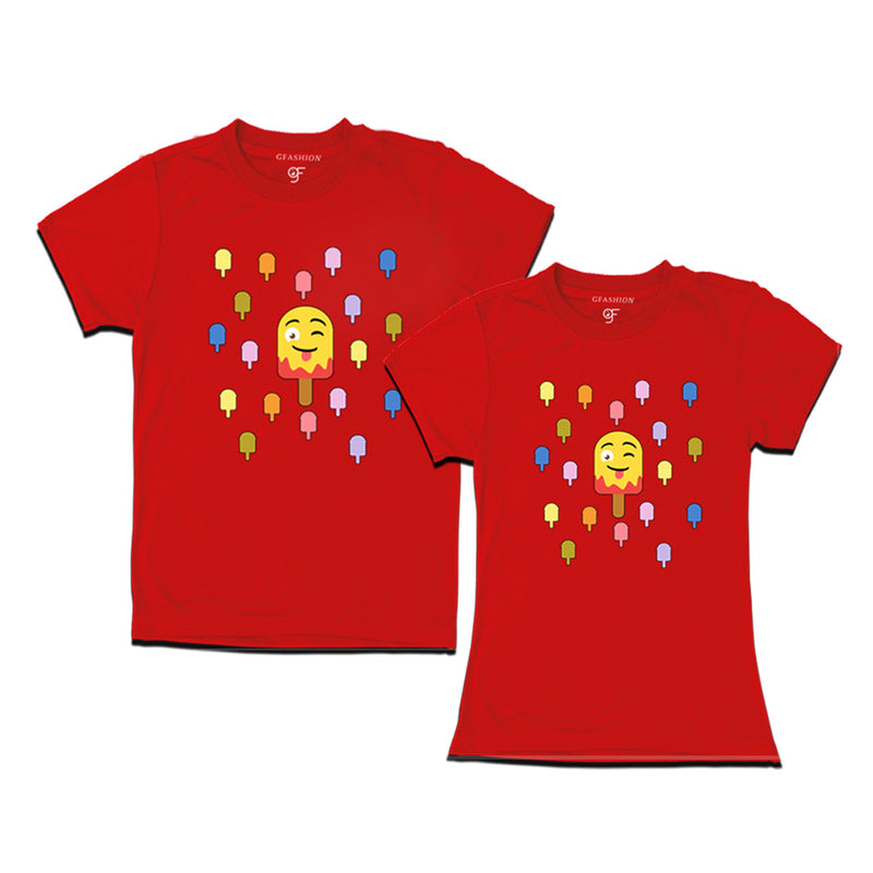 Matching tshirt for couples in Red Color available @ gfashion.jpg