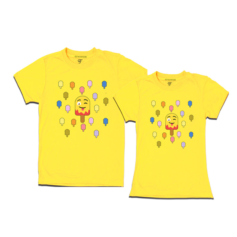 Matching tshirt for couples in Yellow Color available @ gfashion.jpg