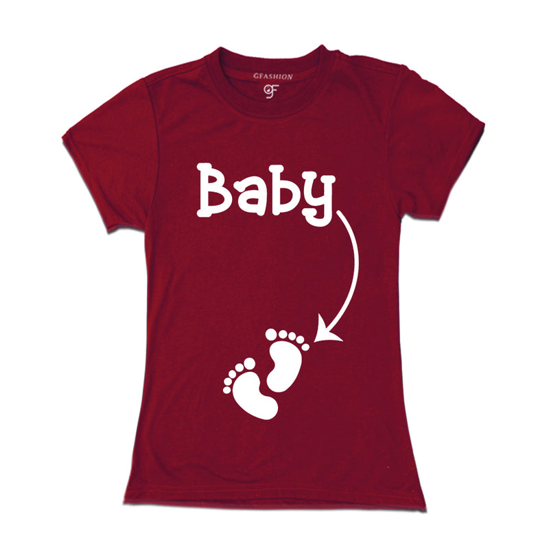 Maternity T-shirt for Women  in Maroon Color available @ gfashion.jpg