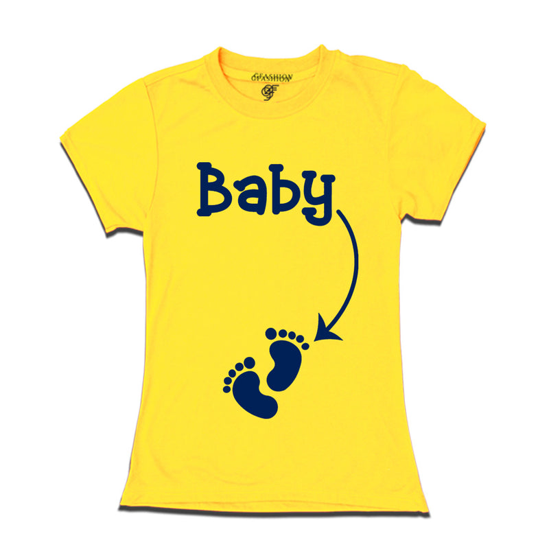Maternity T-shirt for Women  in Yellow Color available @ gfashion.jpg