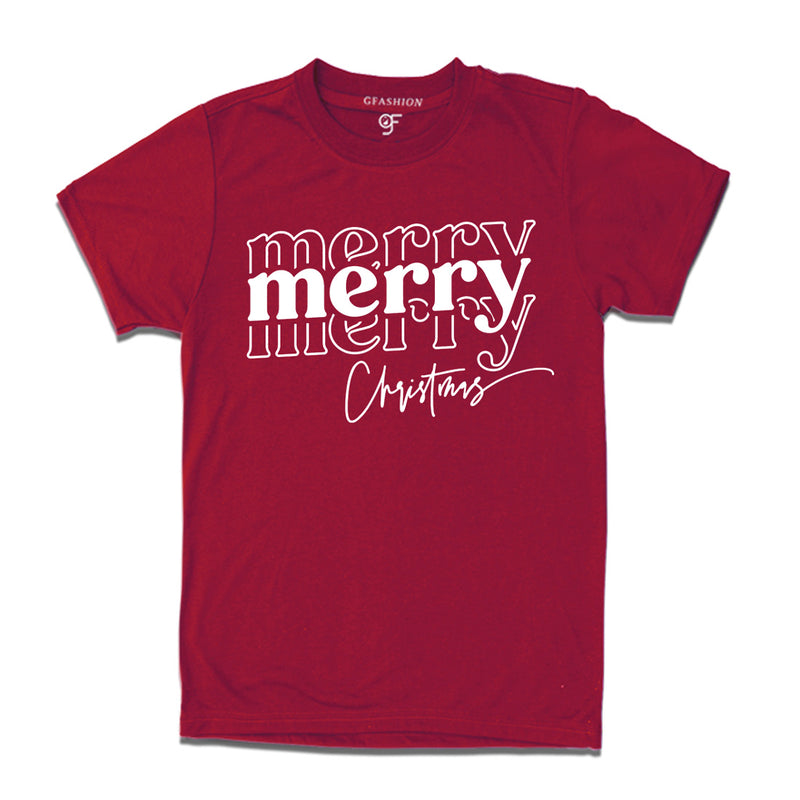 Men-Women-Boy-Girl-Merry Merry Christmas T-shirts  in Maroon Color avilable @ gfashion.jpg