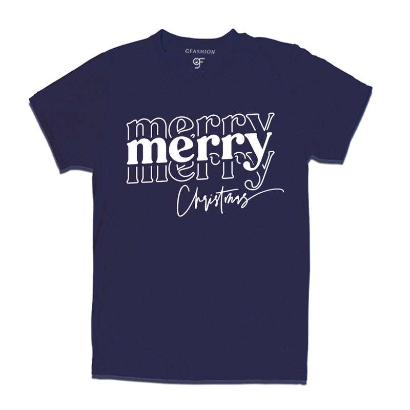 Men-Women-Boy-Girl-Merry Merry Christmas T-shirts  in Navy Color avilable @ gfashion.jpg