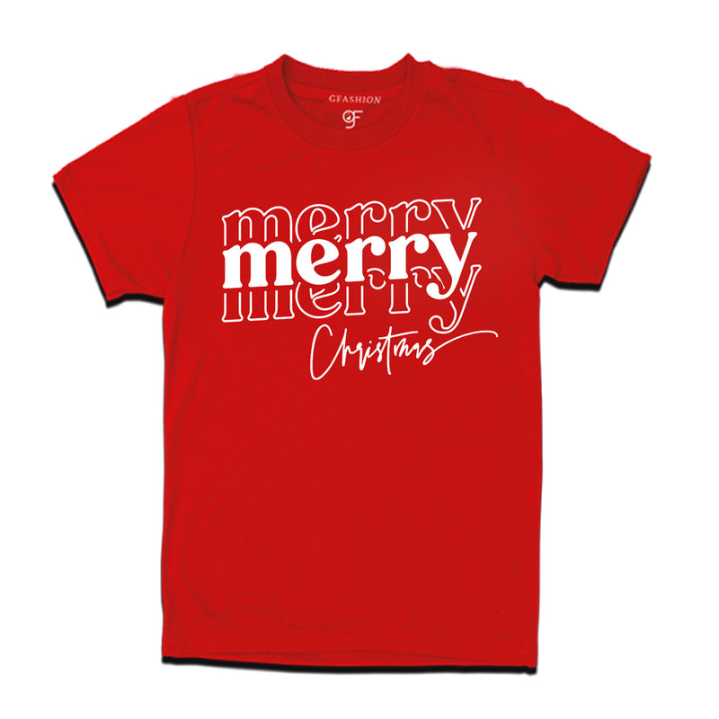 Men-Women-Boy-Girl-Merry Merry Christmas T-shirts in Red Color avilable @ gfashion.jpg