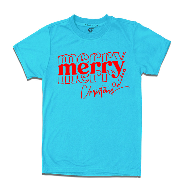 Men-Women-Boy-Girl-Merry Merry Christmas T-shirts  in Sky Blue Color avilable @ gfashion.jpg