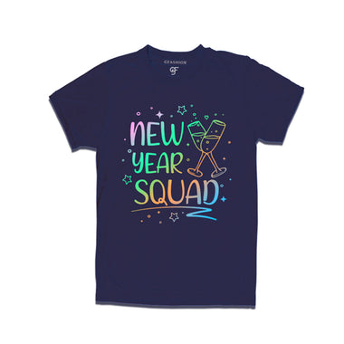 Men-Women-Boy-Girl-New Year Squad Printed T-shirt in Navy Color avilable @ gfashion.jpg