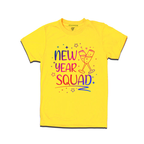 Men-Women-Boy-Girl-New Year Squad Printed T-shirt in Yellow Color avilable @ gfashion.jpg
