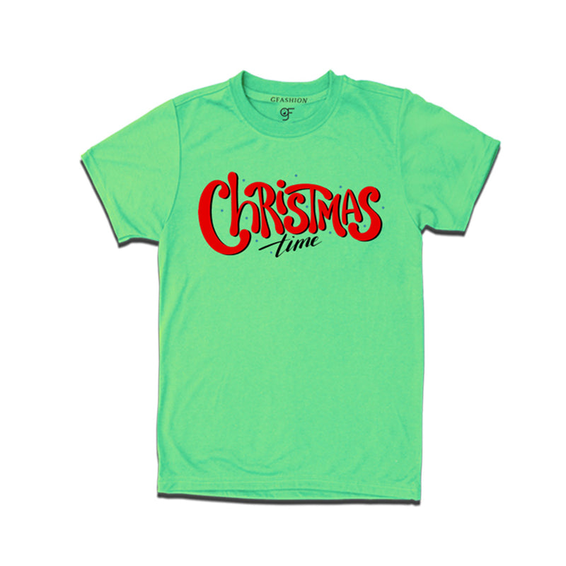 Men-Women-Boy-Girl Christmas Time  T-shirts in Pista Green Color avilable @ gfashion.jpg