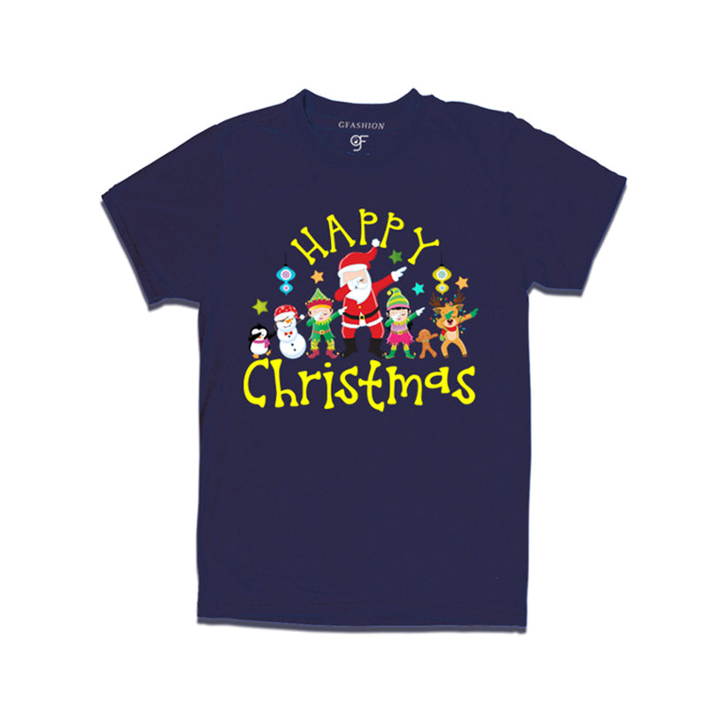 Men-Women-Boy-Girl Christmas T-shirts with dabbing Santa Team in Navy Color avilable @ gfashion.jpg
