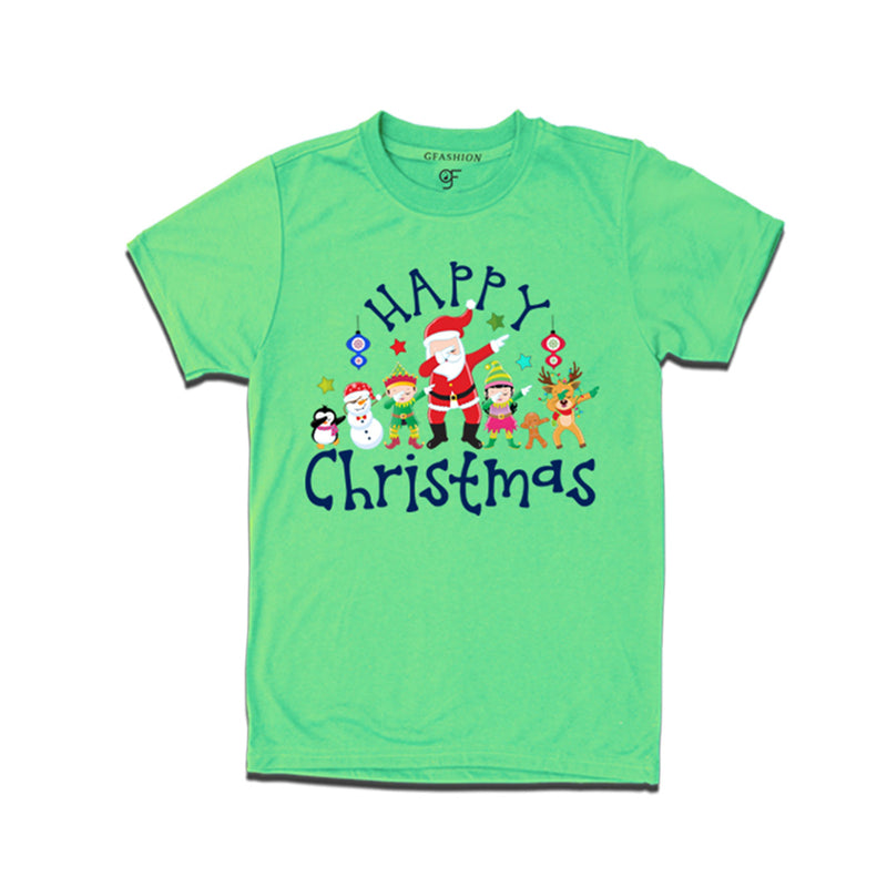 Men-Women-Boy-Girl Christmas T-shirts with dabbing Santa Team in Pista Green Color avilable @ gfashion.jpg