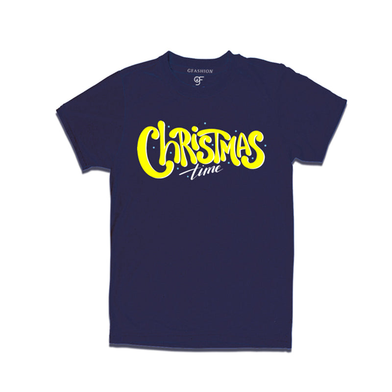 Men-Women-Boy-Girl Christmas Time  T-shirts in Navy Color avilable @ gfashion.jpg