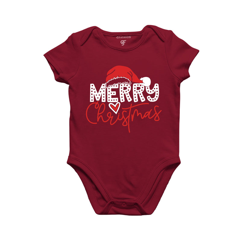 Merry Christmas- Baby Bodysuit or Rompers or Onesie in Maroon Color avilable @ gfashion.jpg
