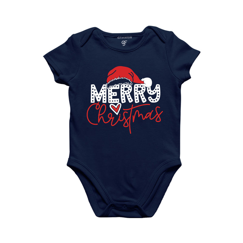 Merry Christmas- Baby Bodysuit or Rompers or Onesie in Navy Color avilable @ gfashion.jpg