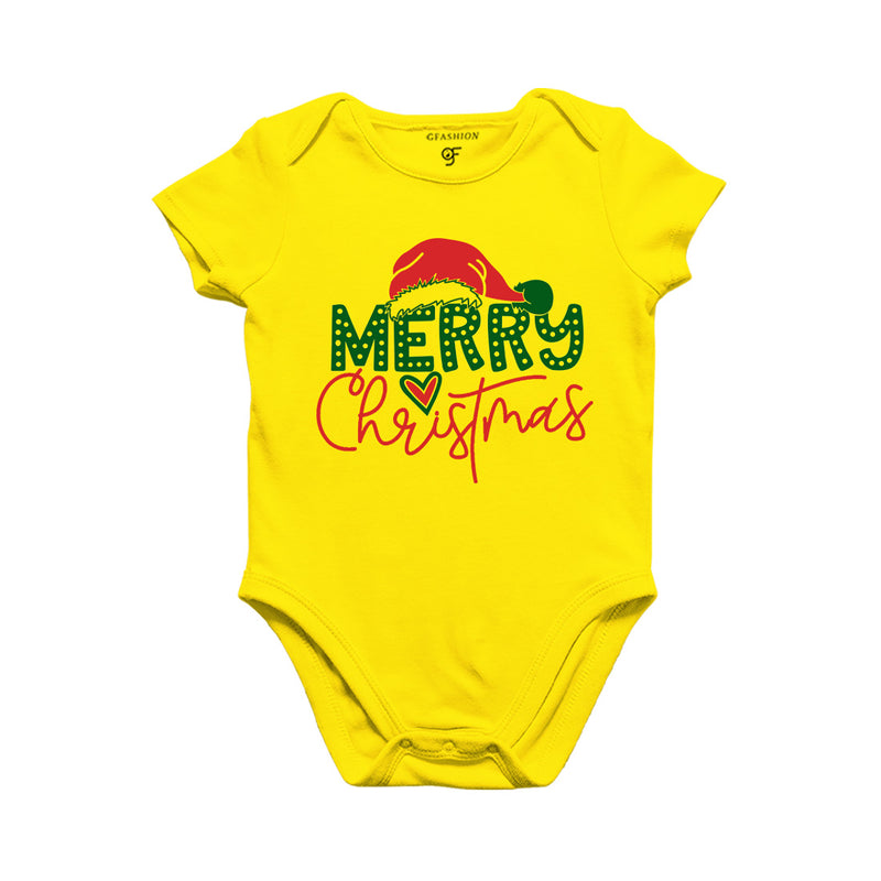 Merry Christmas- Baby Bodysuit or Rompers or Onesie in Yellow Color avilable @ gfashion.jpg