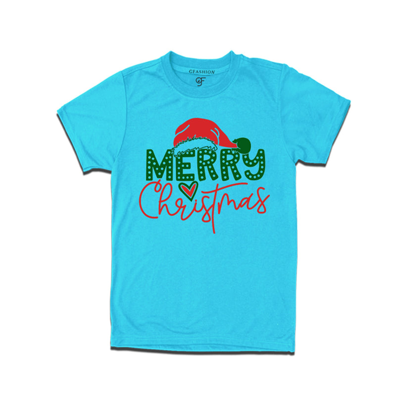 Merry Christmas T-shirt for Men-Women-Boy-Girl in Sky Blue Color avilable @ gfashion.jpg