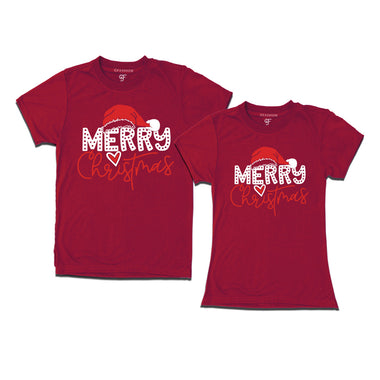 Merry Christmas T-shirts Combo in Maroon Color avilable @ gfashion.jpg