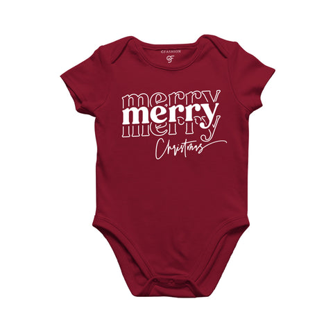 Merry Merry Christmas Baby Bodysuit or Rompers or Onesie in Maroon Color avilable @ gfashion.jpg
