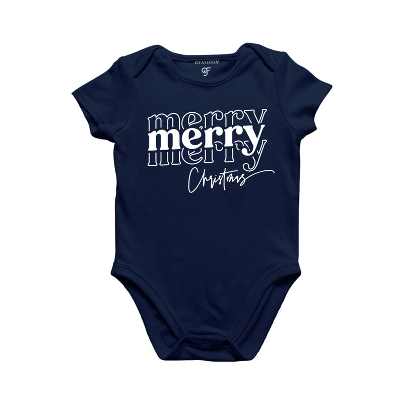 Merry Merry Christmas Baby Bodysuit or Rompers or Onesie in Navy Color avilable @ gfashion.jpg