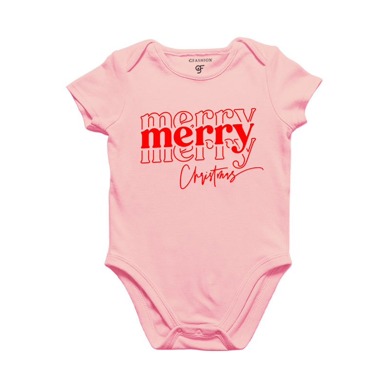 Merry Merry Christmas Baby Bodysuit or Rompers or Onesie in Pink Color avilable @ gfashion.jpg