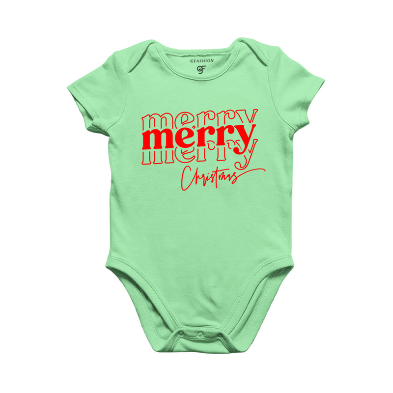 Merry Merry Christmas Baby Bodysuit or Rompers or Onesie in Pista Green Color avilable @ gfashion.jpg