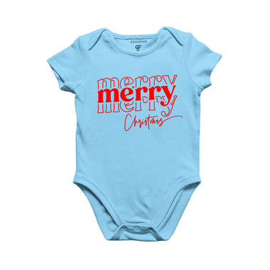 Merry Merry Christmas Baby Bodysuit or Rompers or Onesie in Sky Blue Color avilable @ gfashion.jpg